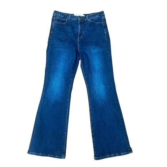 Soft Surroundings Ultimate Denim Flare Jeans Medium Wash Size 14 stretch - Picture 1 of 9